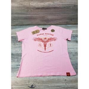 Harry Potter NY Wizarding World Fawkes Phoenix Pink T- Shirt Women's